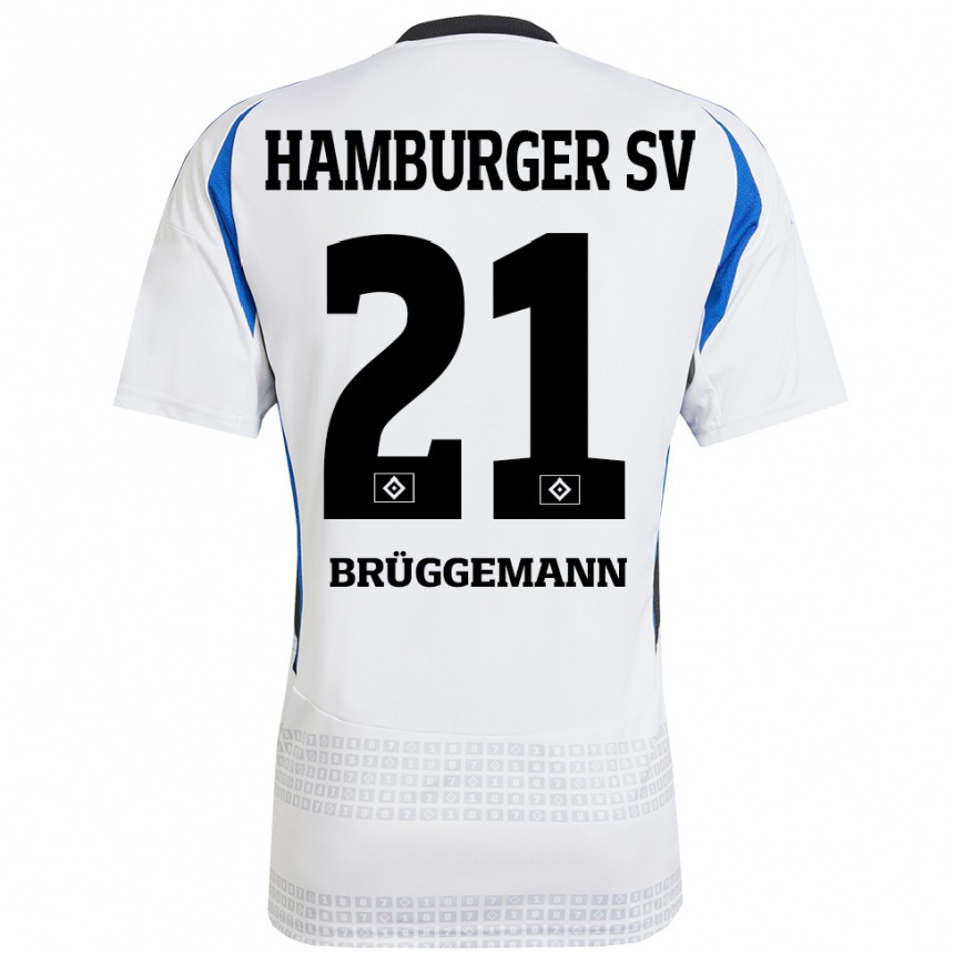 גברים כדורגל William Brüggemann #21 לבן כחול ג'רזי ביתית 2024/25
