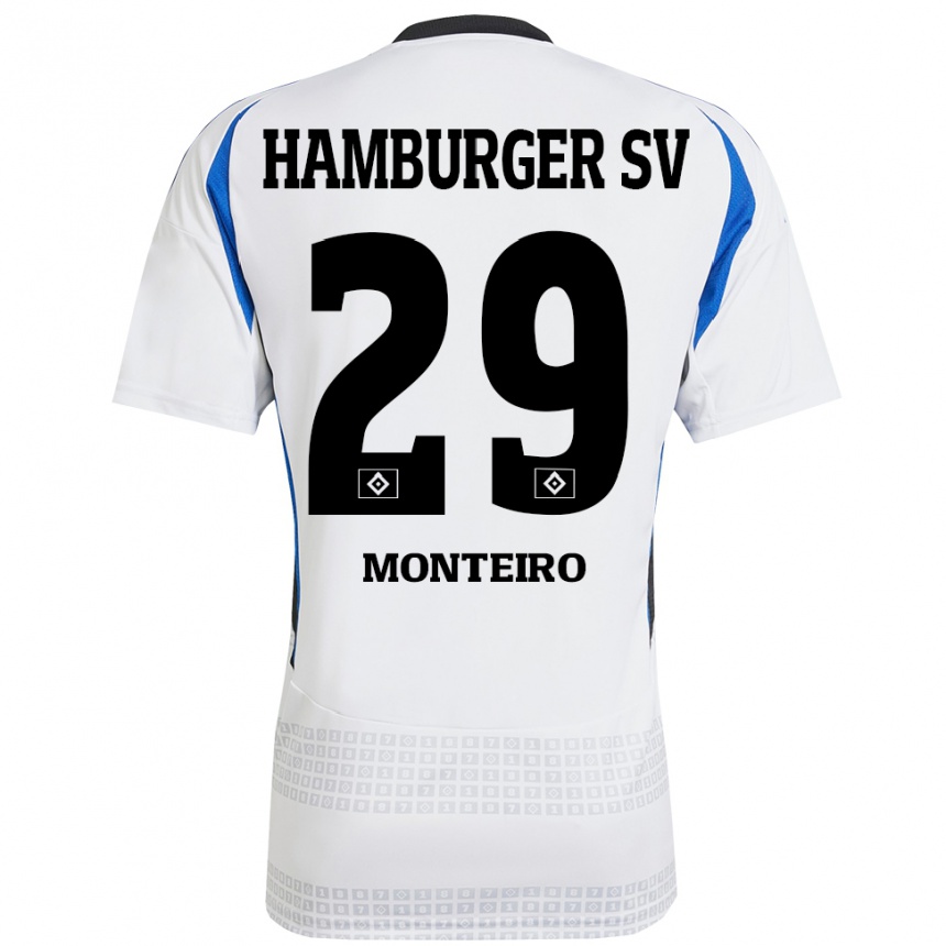 גברים כדורגל Alfa Monteiro #29 לבן כחול ג'רזי ביתית 2024/25