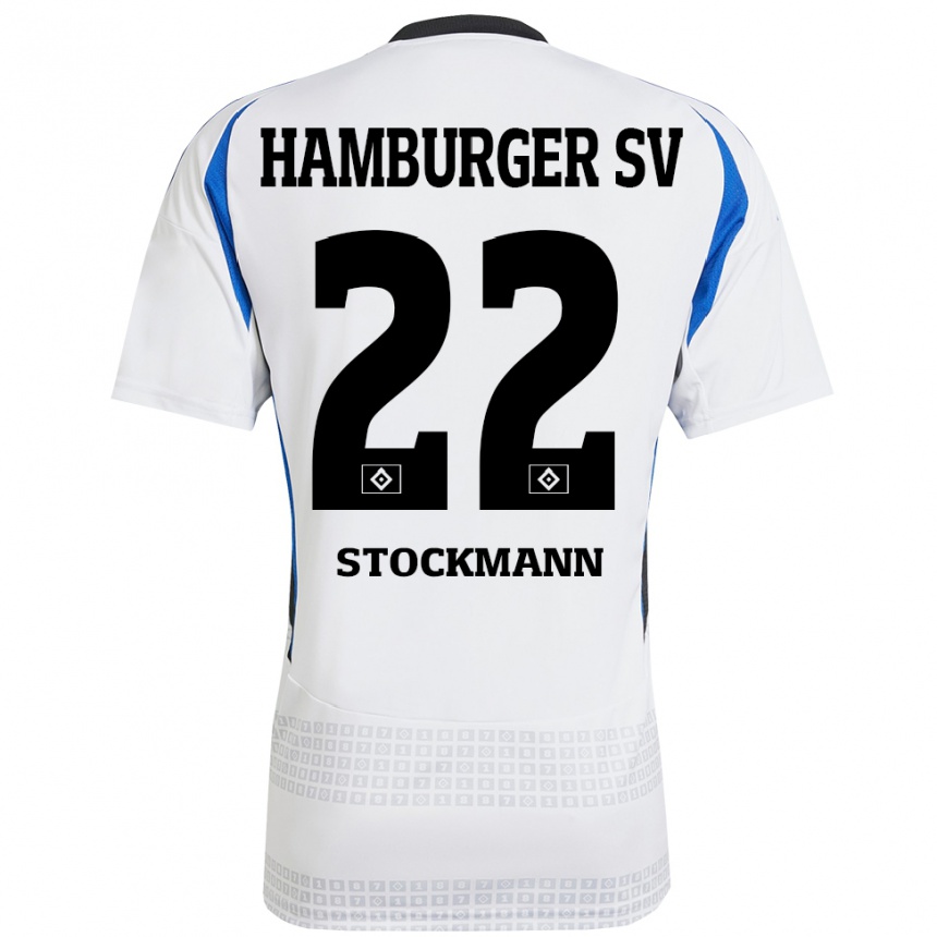 גברים כדורגל Sarah Stöckmann #22 לבן כחול ג'רזי ביתית 2024/25