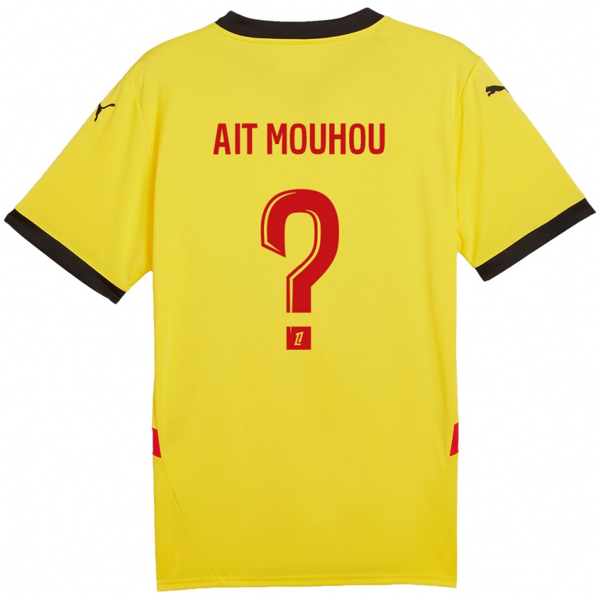 גברים כדורגל Nassim Ait Mouhou #0 צהוב אדום ג'רזי ביתית 2024/25