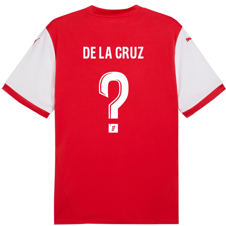גברים כדורגל Maiky De La Cruz #0 אדום לבן ג'רזי ביתית 2024/25