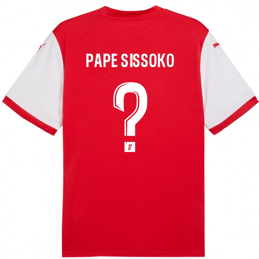 גברים כדורגל Niama Pape Sissoko #0 אדום לבן ג'רזי ביתית 2024/25