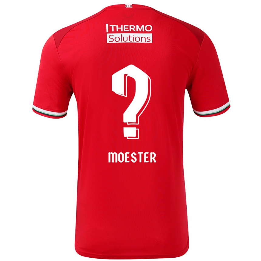 גברים כדורגל Ewout Moester #0 אדום לבן ג'רזי ביתית 2024/25