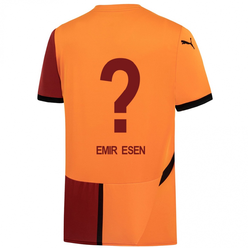 גברים כדורגל Ali Emir Esen #0 צהוב אדום ג'רזי ביתית 2024/25