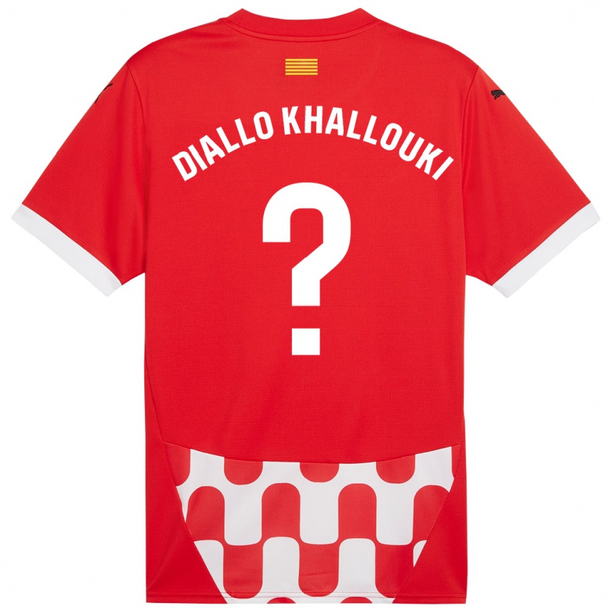 גברים כדורגל Siaka Diallo Khallouki #0 אדום לבן ג'רזי ביתית 2024/25