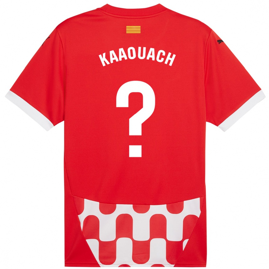גברים כדורגל Nabil Kaaouach #0 אדום לבן ג'רזי ביתית 2024/25
