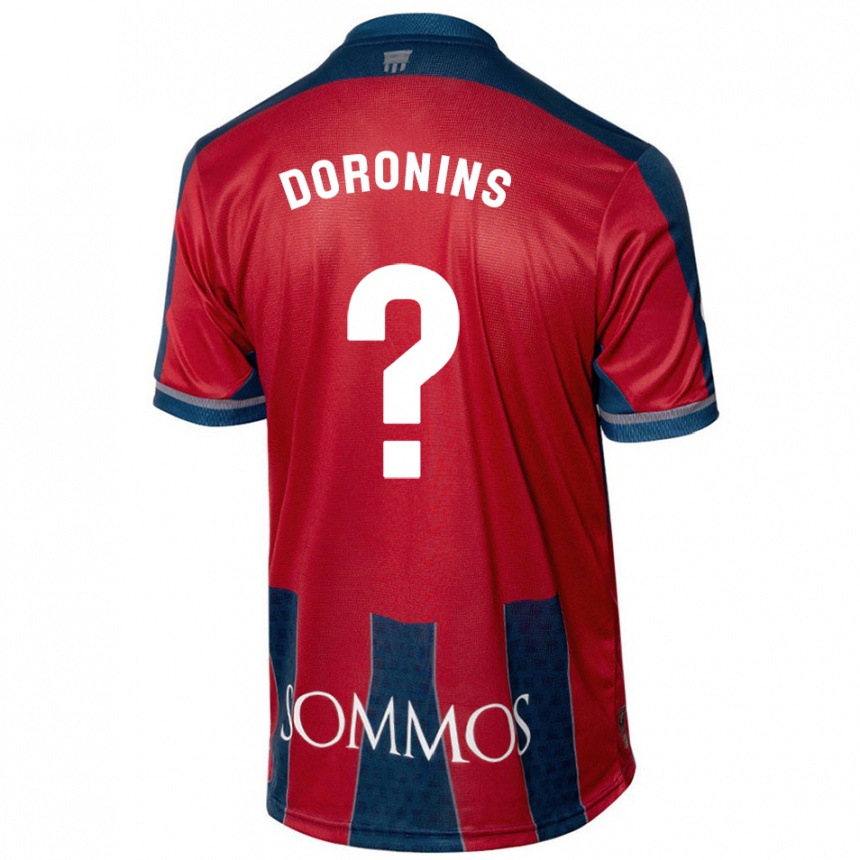גברים כדורגל Nikita Doronins #0 אדום כחול ג'רזי ביתית 2024/25