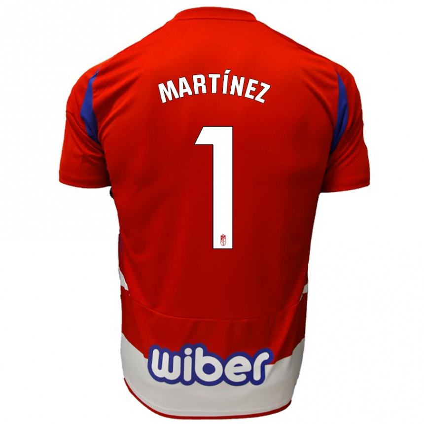 גברים כדורגל Marc Martínez #1 אדום לבן כחול ג'רזי ביתית 2024/25