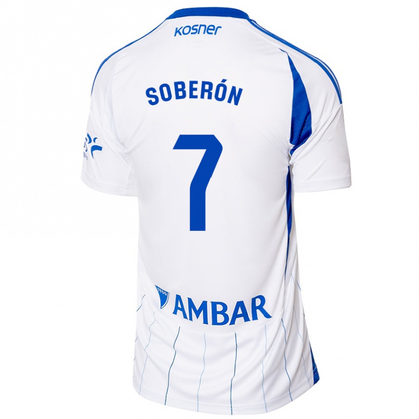 גברים כדורגל Mario Soberón #7 אדום לבן ג'רזי ביתית 2024/25