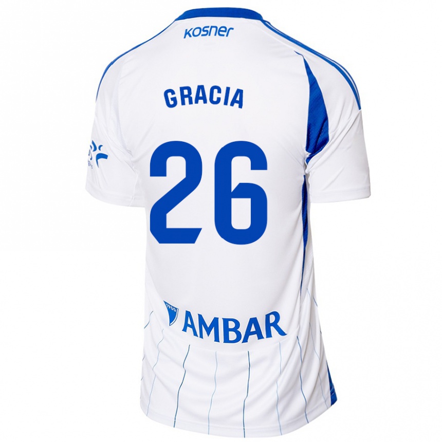 גברים כדורגל Gori Gracia #26 אדום לבן ג'רזי ביתית 2024/25