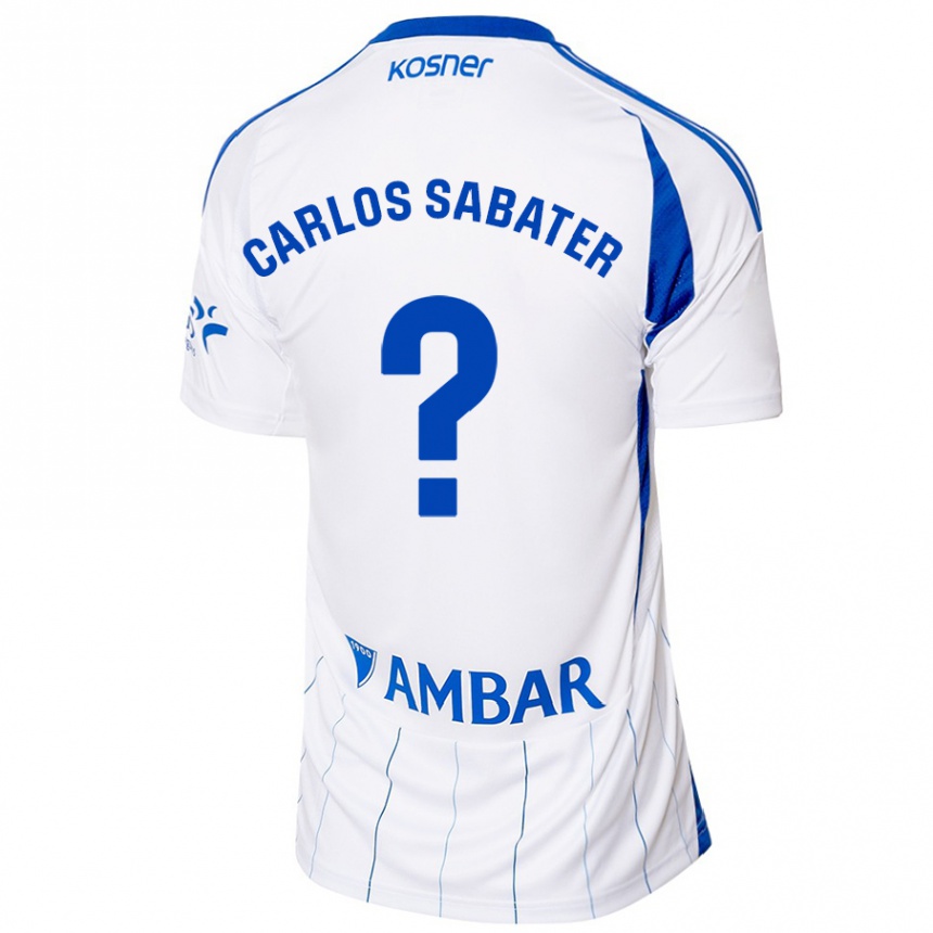 גברים כדורגל Juan Carlos Sabater #0 אדום לבן ג'רזי ביתית 2024/25