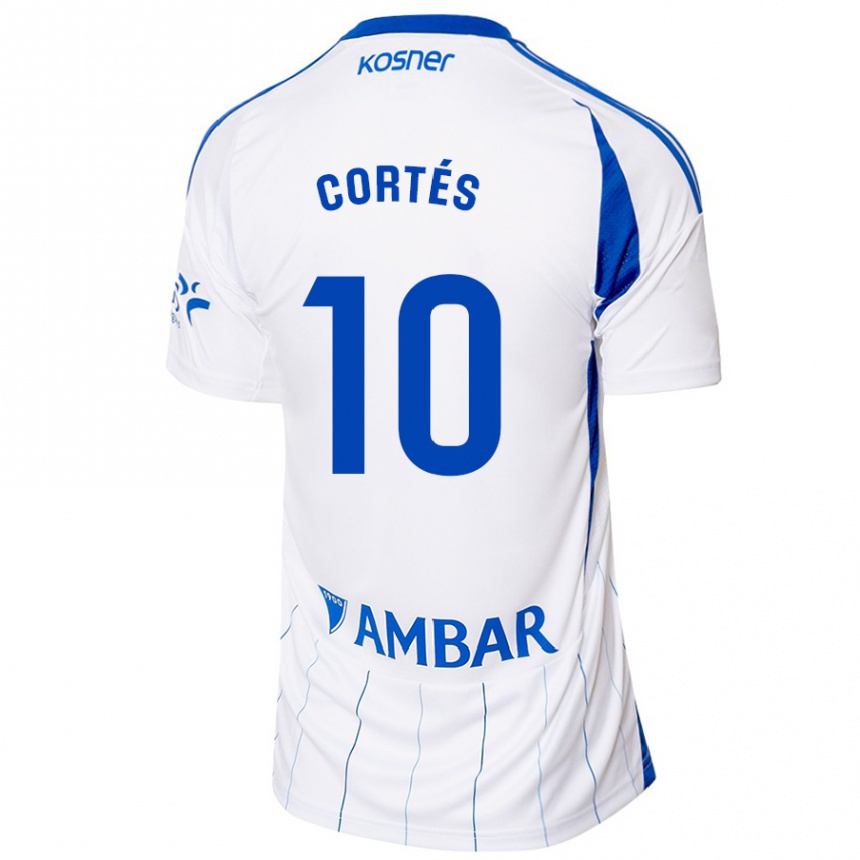 גברים כדורגל Pablo Cortés #10 אדום לבן ג'רזי ביתית 2024/25