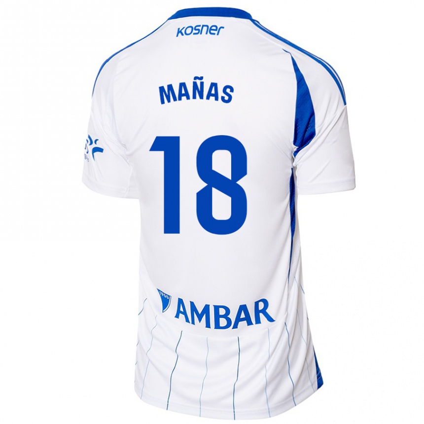 גברים כדורגל Aitor Mañas #18 אדום לבן ג'רזי ביתית 2024/25