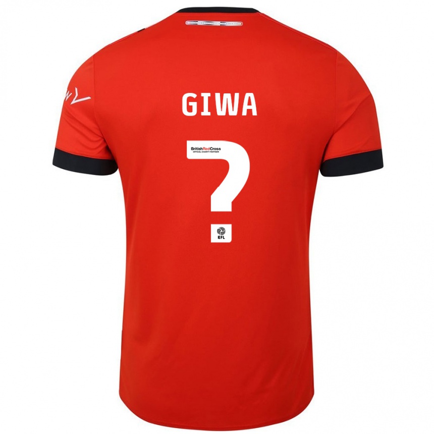 גברים כדורגל Tyrell Giwa #0 כתום שחור ג'רזי ביתית 2024/25