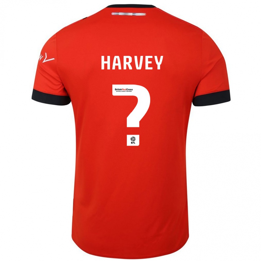 גברים כדורגל Isaiah Harvey #0 כתום שחור ג'רזי ביתית 2024/25