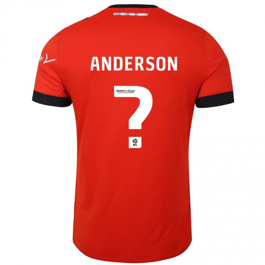 גברים כדורגל Sam Anderson #0 כתום שחור ג'רזי ביתית 2024/25