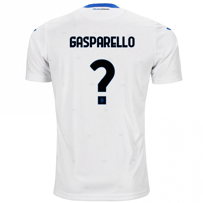 גברים כדורגל Francesco Gasparello #0 לָבָן הרחק ג'רזי 2024/25