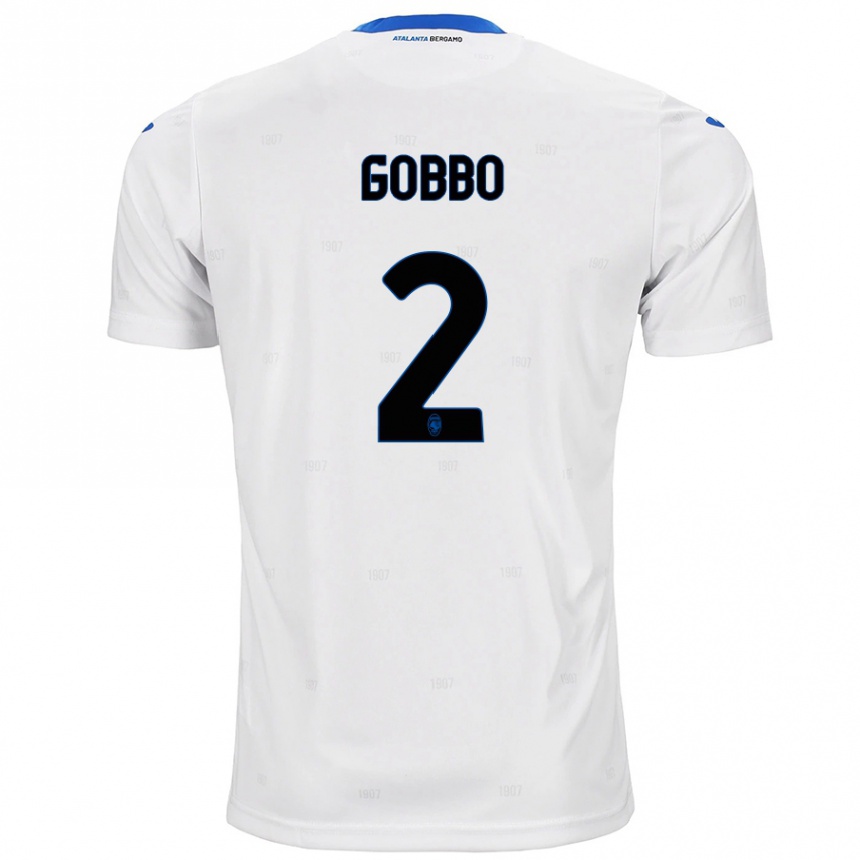 גברים כדורגל Luca Gobbo #2 לָבָן הרחק ג'רזי 2024/25