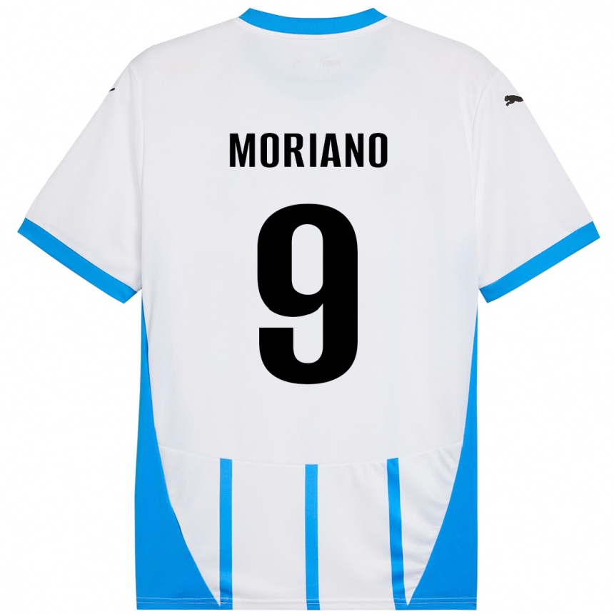 גברים כדורגל Andrea Moriano #9 כחול לבן הרחק ג'רזי 2024/25