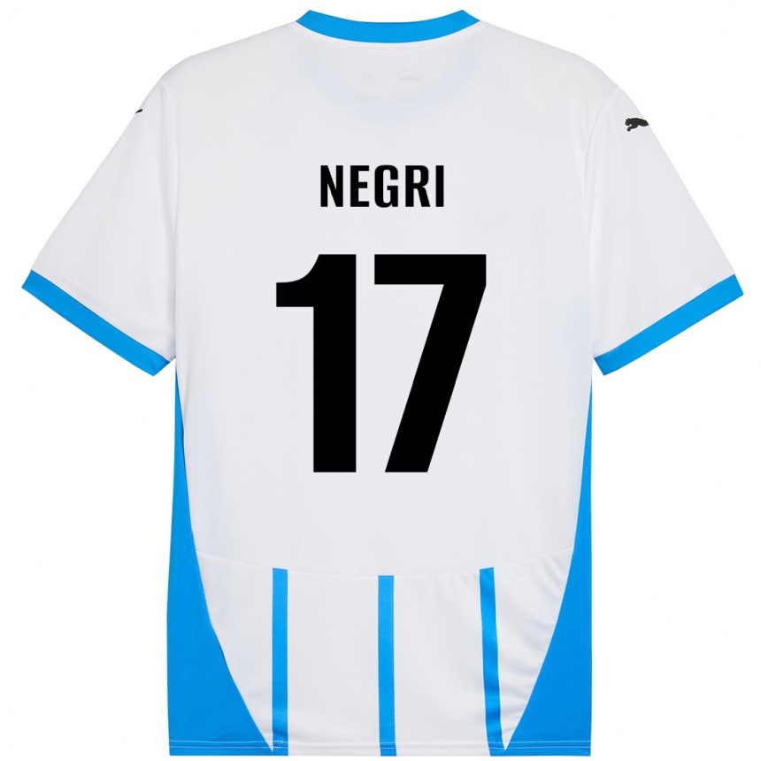 גברים כדורגל Gabriele Negri #17 כחול לבן הרחק ג'רזי 2024/25