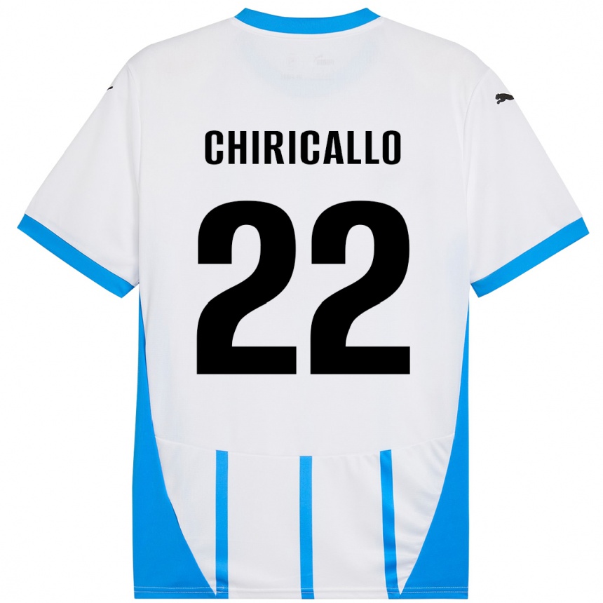 גברים כדורגל Giovanni Chiricallo #22 כחול לבן הרחק ג'רזי 2024/25