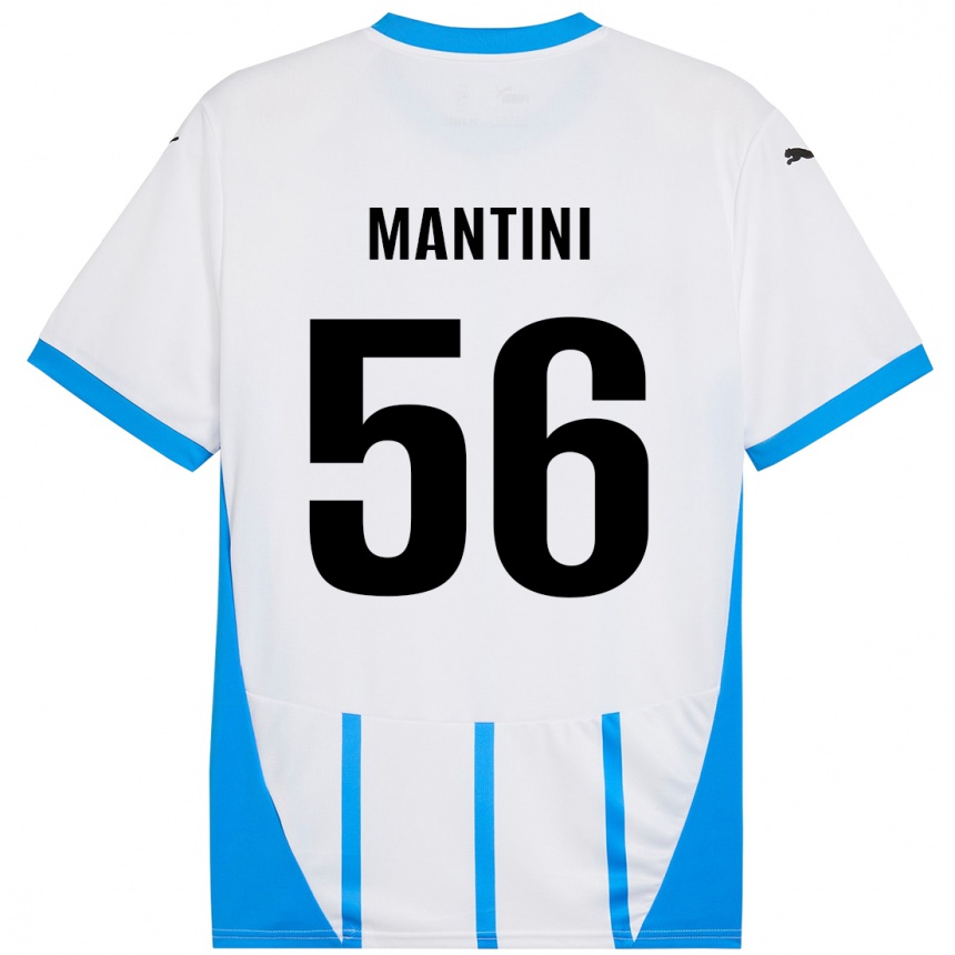 גברים כדורגל Raffaele Mantini #56 כחול לבן הרחק ג'רזי 2024/25