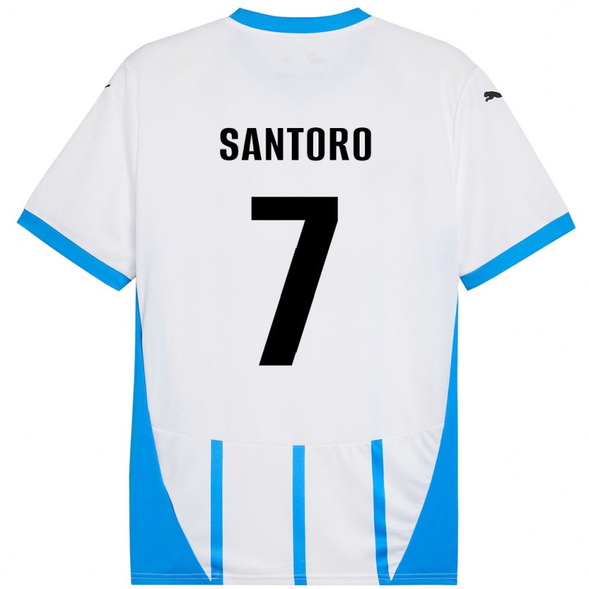 גברים כדורגל Erika Santoro #7 כחול לבן הרחק ג'רזי 2024/25