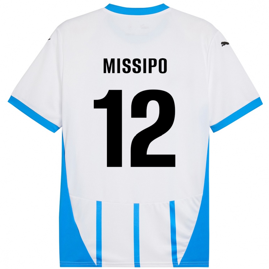 גברים כדורגל Kassandra Missipo #12 כחול לבן הרחק ג'רזי 2024/25