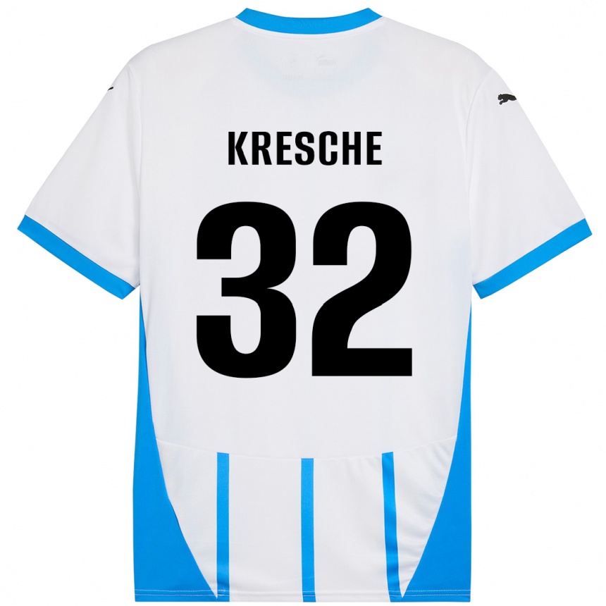 גברים כדורגל Isabella Kresche #32 כחול לבן הרחק ג'רזי 2024/25