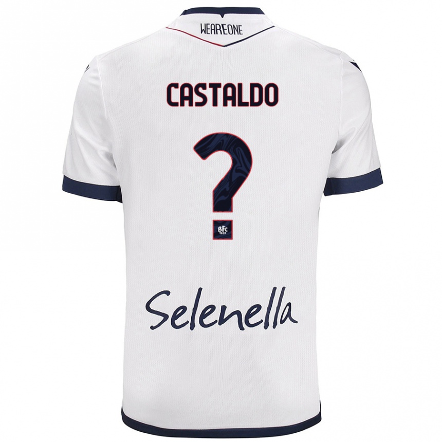גברים כדורגל Francesco Castaldo #0 כחול רויאל לבן הרחק ג'רזי 2024/25