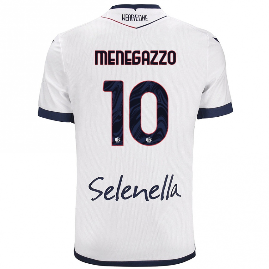 גברים כדורגל Lorenzo Menegazzo #10 כחול רויאל לבן הרחק ג'רזי 2024/25
