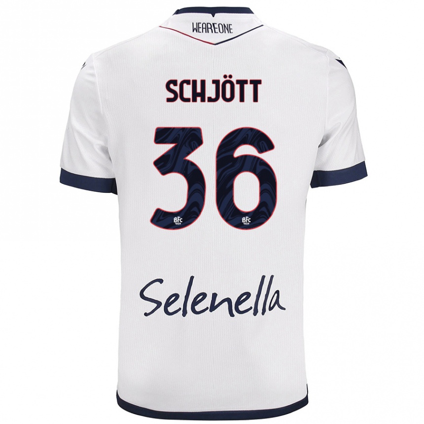 גברים כדורגל Gustav Schjött #36 כחול רויאל לבן הרחק ג'רזי 2024/25