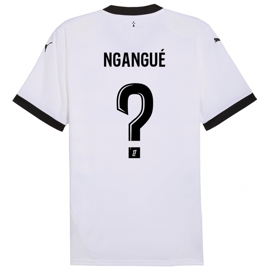 גברים כדורגל Maurice Ngangué #0 לבן שחור הרחק ג'רזי 2024/25