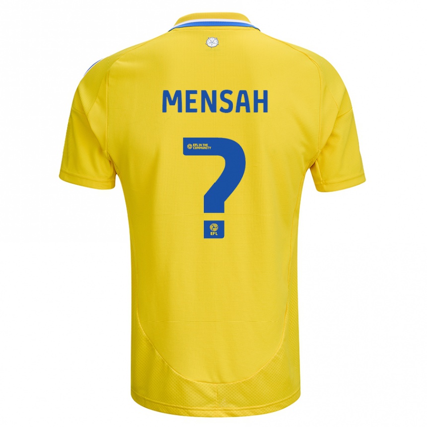 גברים כדורגל Kenneth Mensah #0 צהוב כחול הרחק ג'רזי 2024/25