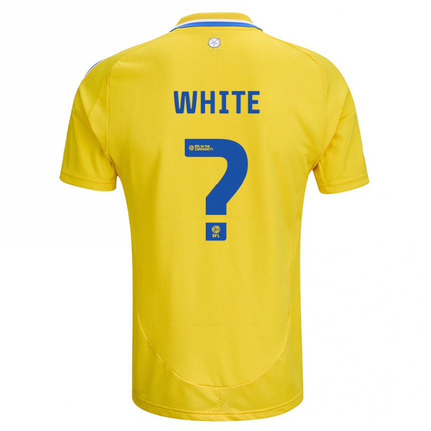 גברים כדורגל Logan White #0 צהוב כחול הרחק ג'רזי 2024/25