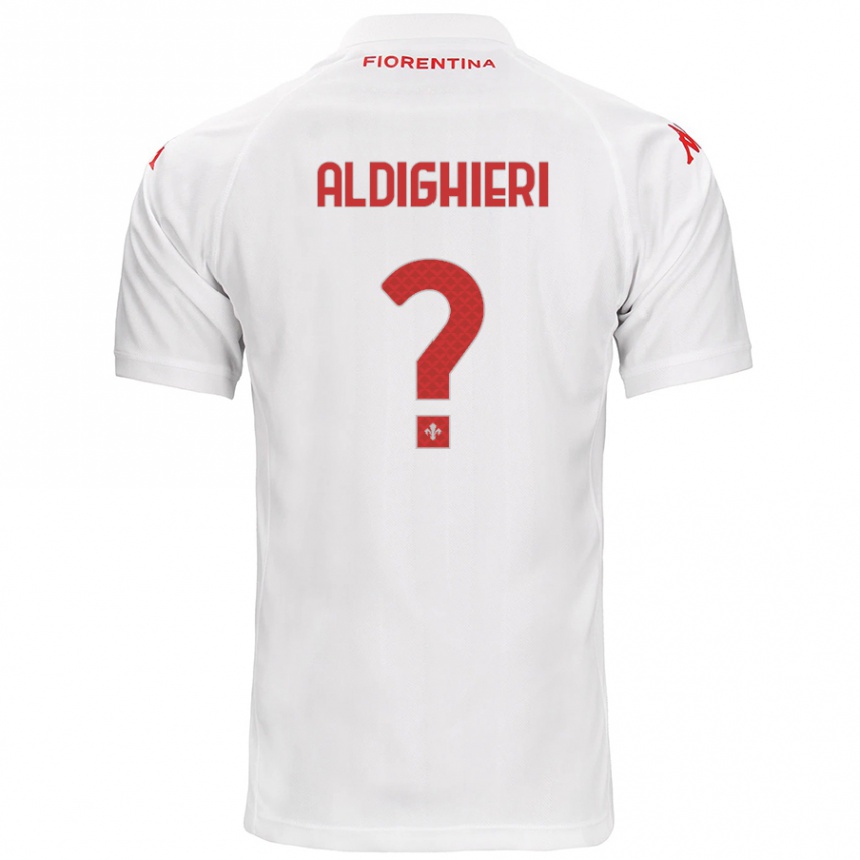 גברים כדורגל Benedetto Aldighieri #0 לָבָן הרחק ג'רזי 2024/25