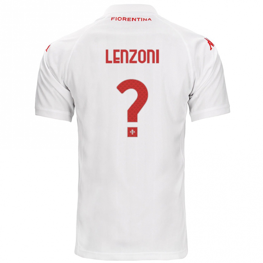 גברים כדורגל Samuele Lenzoni #0 לָבָן הרחק ג'רזי 2024/25
