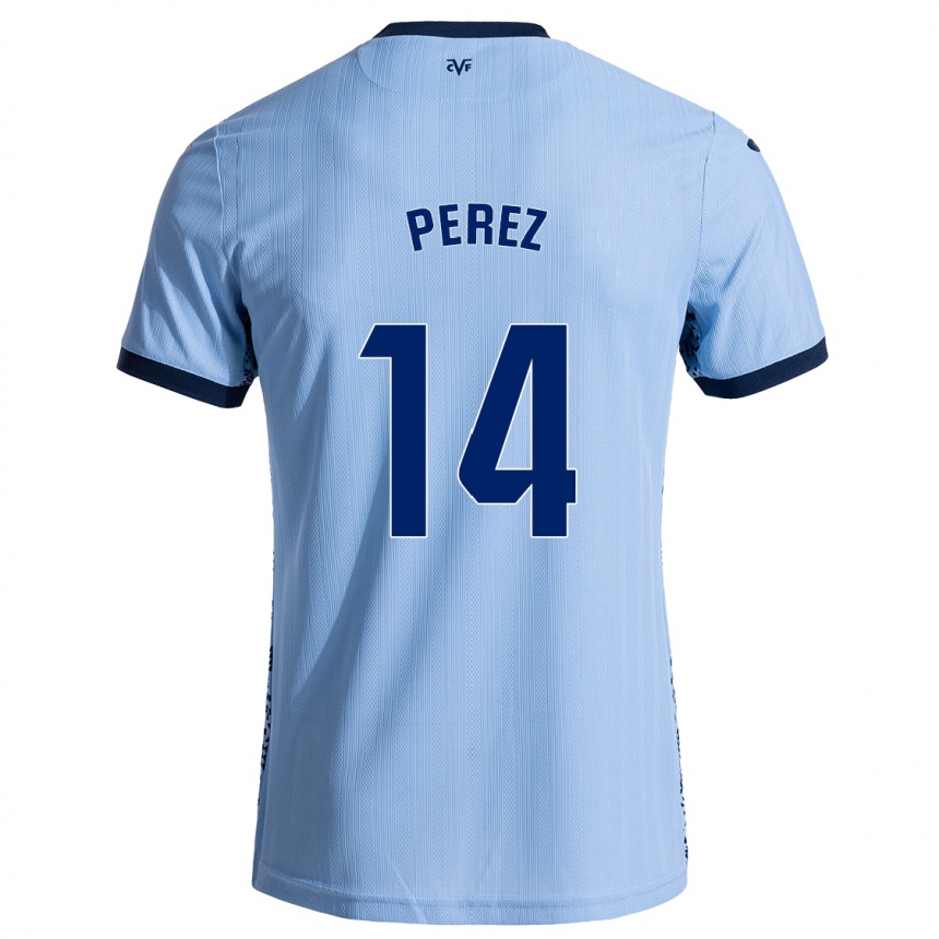 גברים כדורגל Nerea Pérez #14 שמיים כחולים הרחק ג'רזי 2024/25