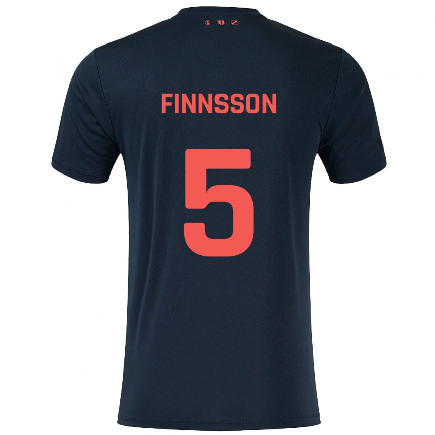 גברים כדורגל Kolbeinn Finnsson #5 שחור אדום הרחק ג'רזי 2024/25