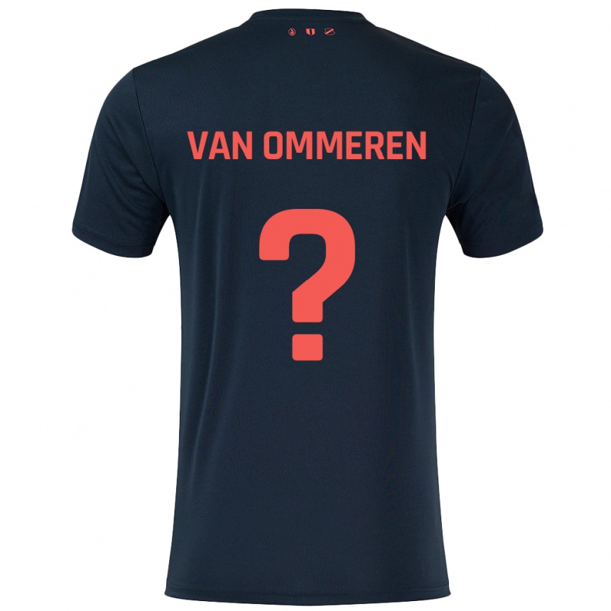 גברים כדורגל Jaygo Van Ommeren #0 שחור אדום הרחק ג'רזי 2024/25