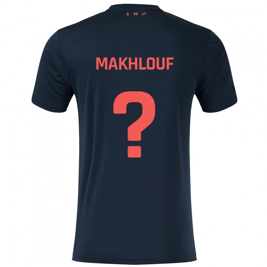 גברים כדורגל Yassir Makhlouf #0 שחור אדום הרחק ג'רזי 2024/25