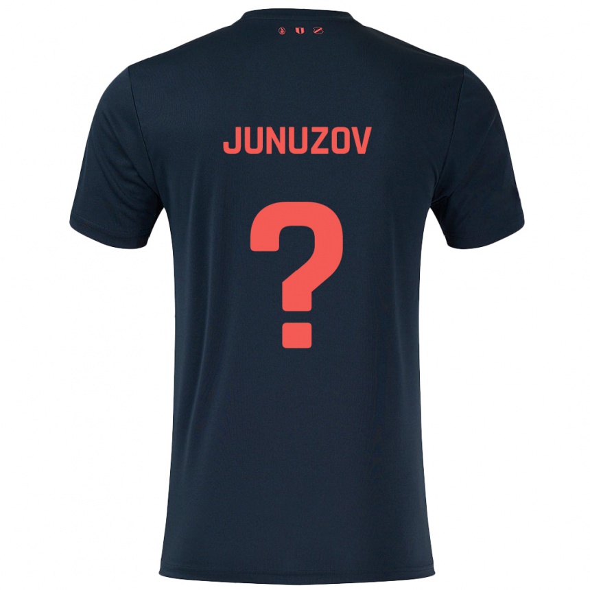 גברים כדורגל Melih Junuzov #0 שחור אדום הרחק ג'רזי 2024/25