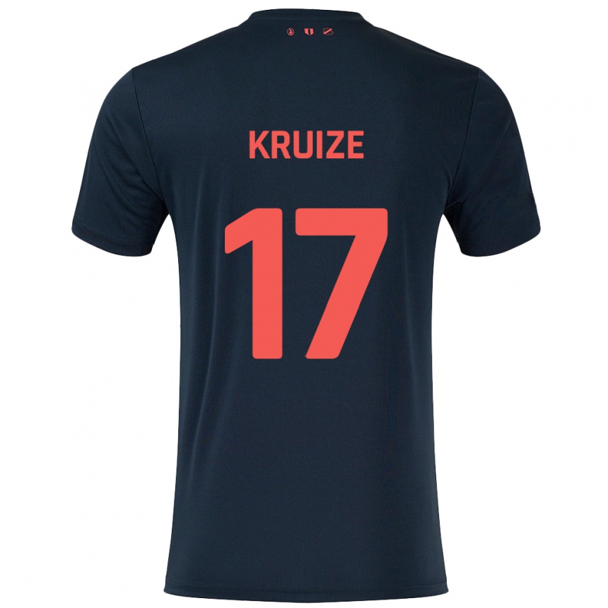 גברים כדורגל Elisha Kruize #17 שחור אדום הרחק ג'רזי 2024/25
