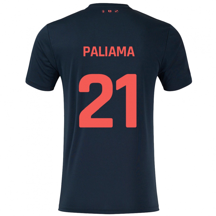 גברים כדורגל Joni Paliama #21 שחור אדום הרחק ג'רזי 2024/25