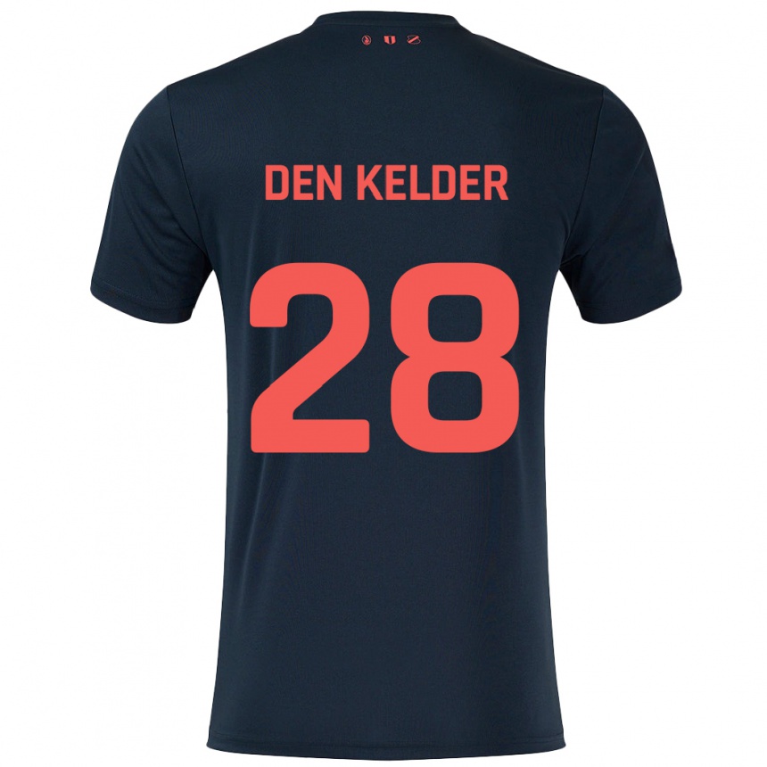 גברים כדורגל Gera Op Den Kelder #28 שחור אדום הרחק ג'רזי 2024/25