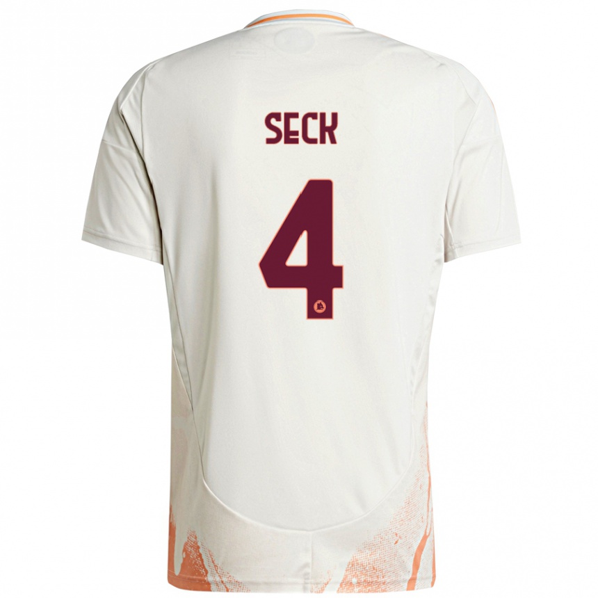 גברים כדורגל Mohamed Seck #4 קרם לבן כתום הרחק ג'רזי 2024/25