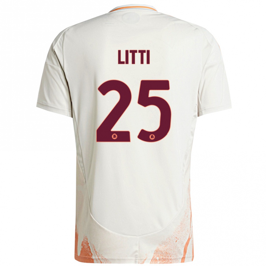 גברים כדורגל Marco Litti #25 קרם לבן כתום הרחק ג'רזי 2024/25
