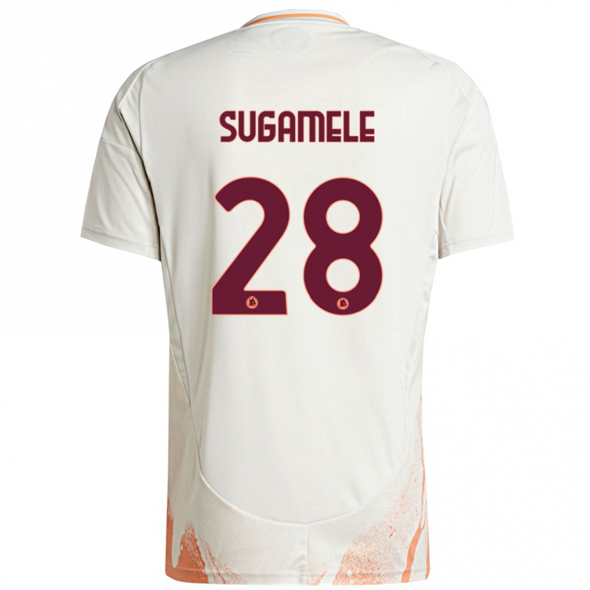 גברים כדורגל Alessandro Sugamele #28 קרם לבן כתום הרחק ג'רזי 2024/25