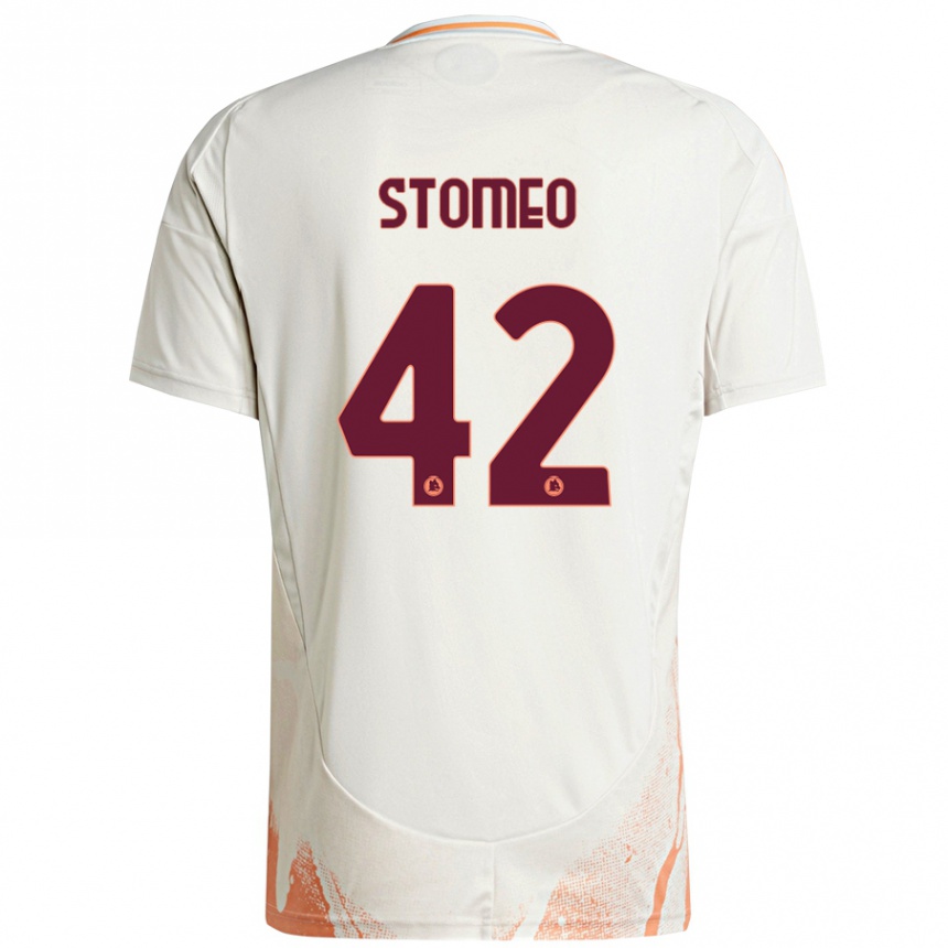 גברים כדורגל Giorgio Stomeo #42 קרם לבן כתום הרחק ג'רזי 2024/25