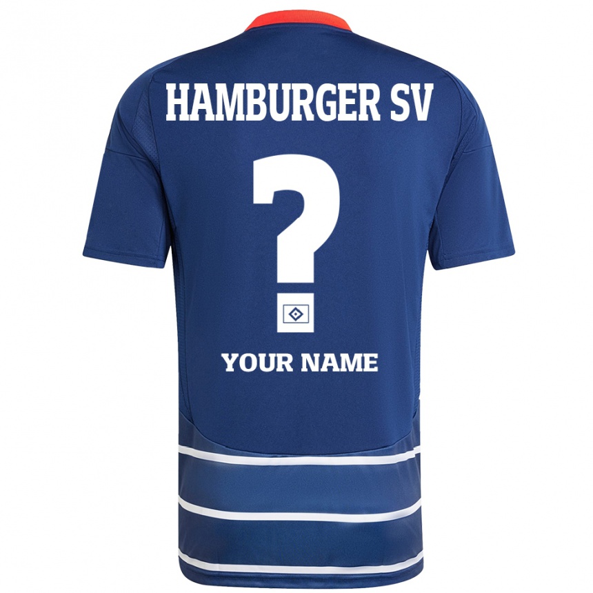 גברים כדורגל השם שלך #0 כחול כהה הרחק ג'רזי 2024/25